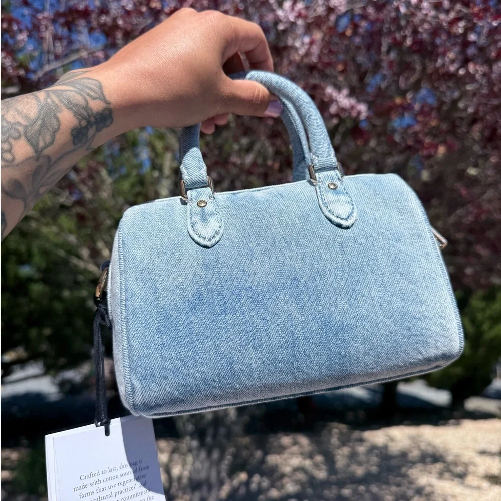 Coach Light Blue Denim Mini Rowan with Pink Tag - Picture 5 of 7